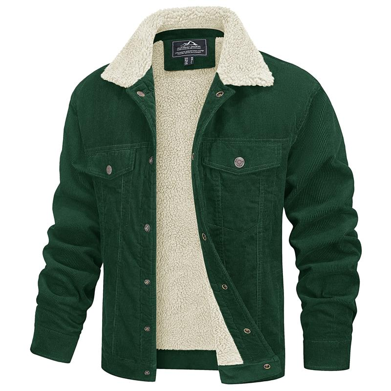 Men’s Corduroy Sherpa Jacket – Warm Winter Casual Coat