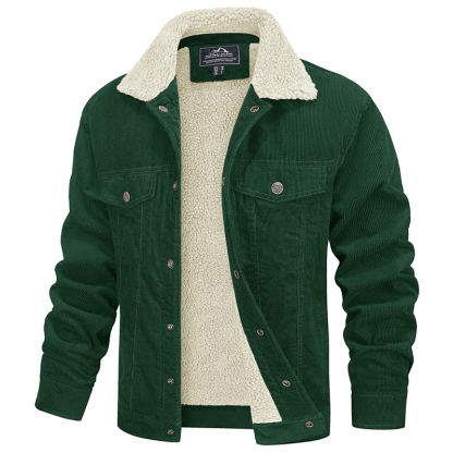 Men’s Corduroy Sherpa Jacket – Warm Winter Casual Coat