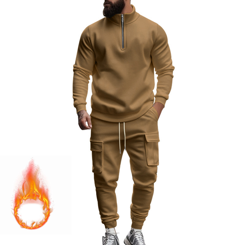 Men’s Fleece-Lined Work Pants Set – Warm & Casual