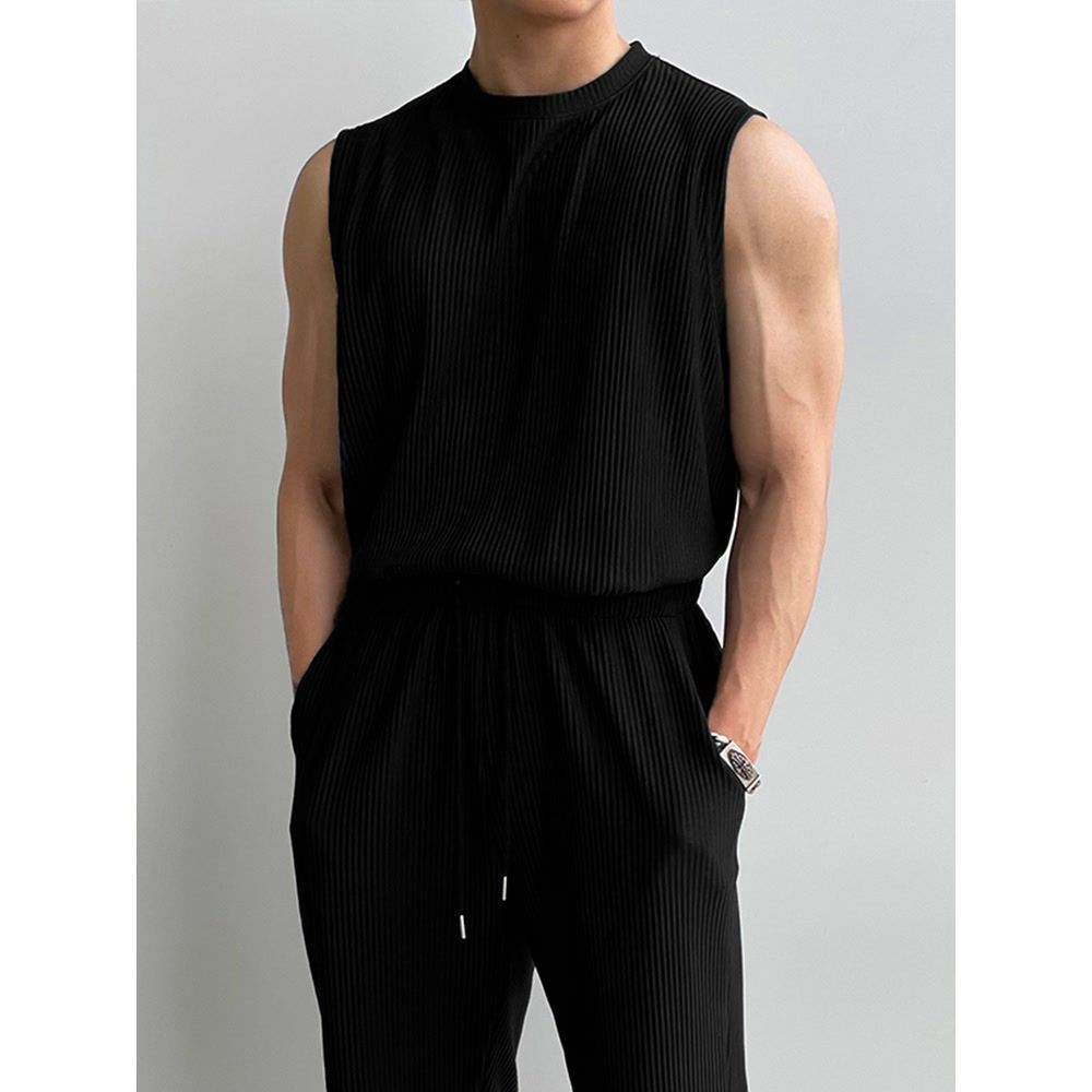 Men’s Summer Sleeveless Tank & Ice Silk 2-Piece Set