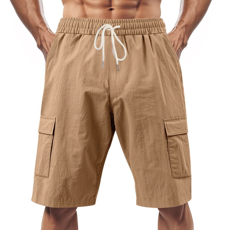 Men's Knee-Length Linen Cargo Shorts