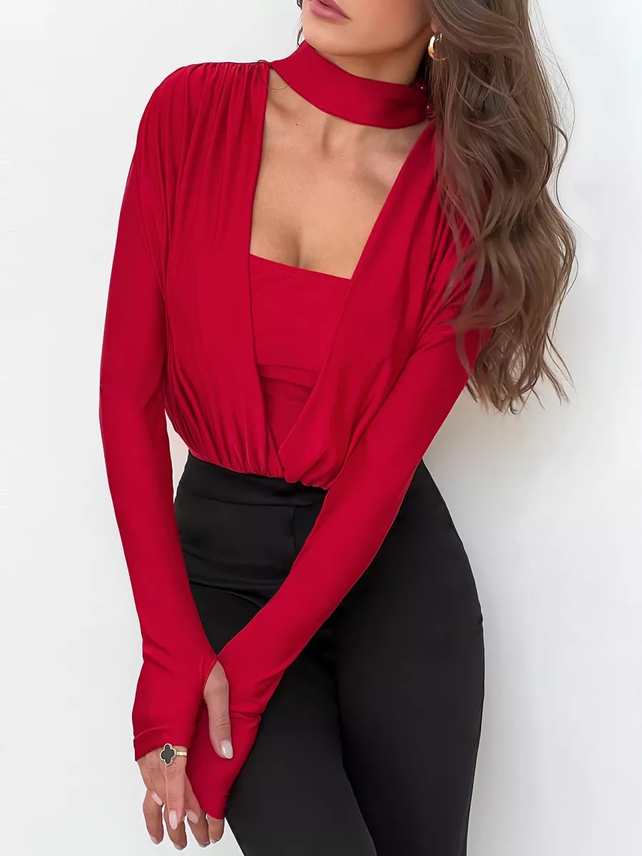 Women’s V-Neck Long Sleeve Romper