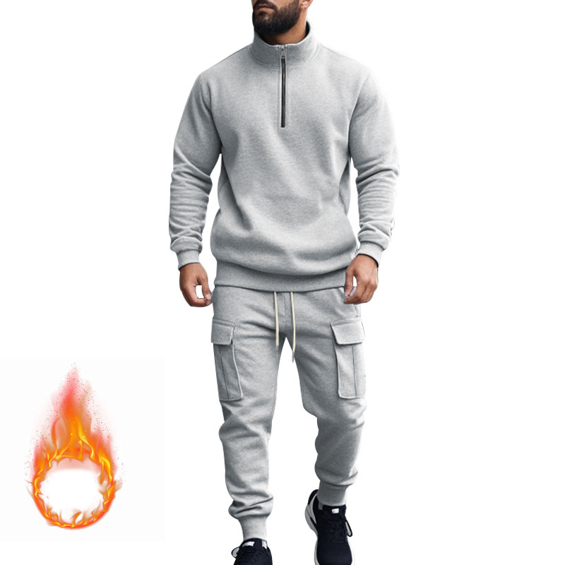 Men’s Fleece-Lined Work Pants Set – Warm & Casual