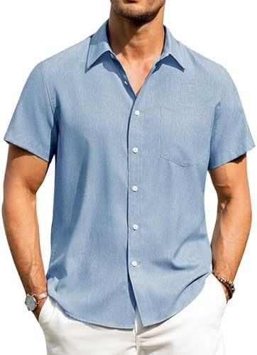Men’s Vintage Cuban Collar Short Sleeve Shirt