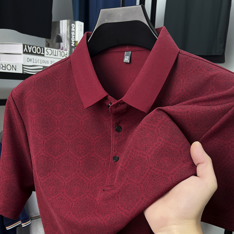 Men’s Casual Stretch Printed Polo Shirt