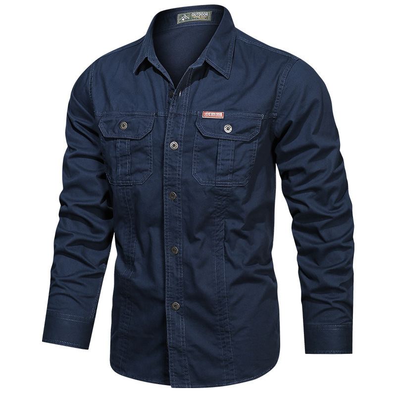 Men’s Casual Cotton Utility Shirt (Short Sleeve / Long Sleeve)