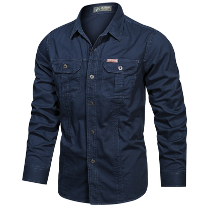 Men’s Casual Cotton Utility Shirt (Short Sleeve / Long Sleeve)
