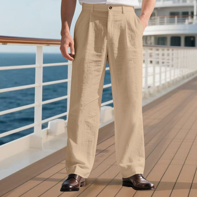 Men's Premium Linen Relaxed Straight-Leg Casual Pants