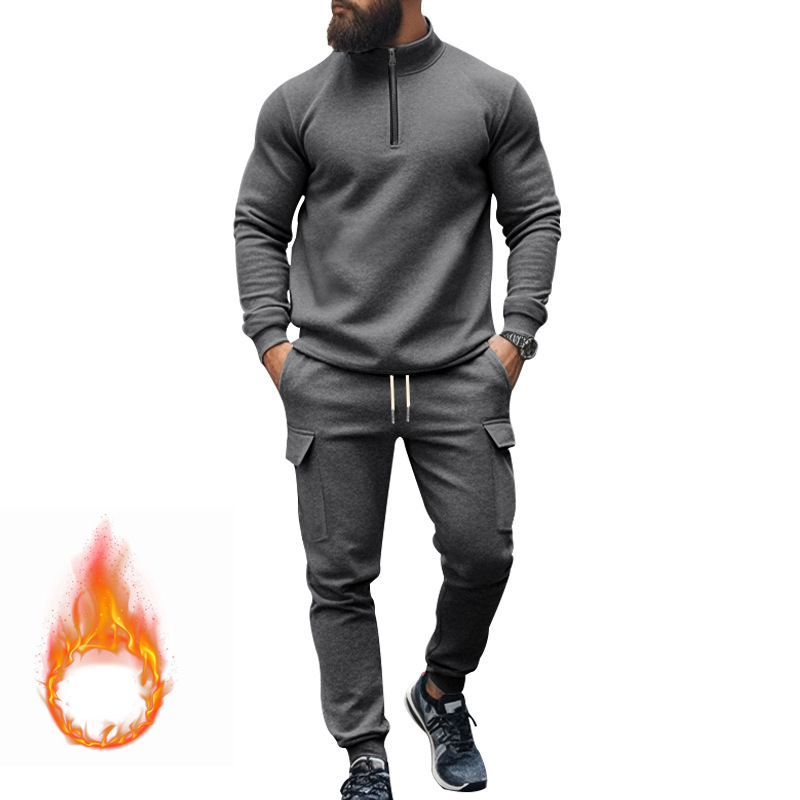 Men’s Fleece-Lined Work Pants Set – Warm & Casual