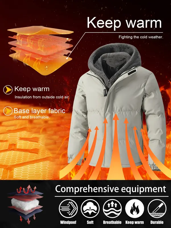Men’s Thickened Windproof Winter Jacket