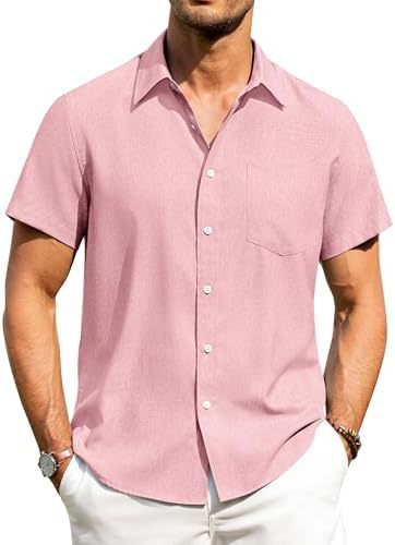 Men’s Vintage Cuban Collar Short Sleeve Shirt