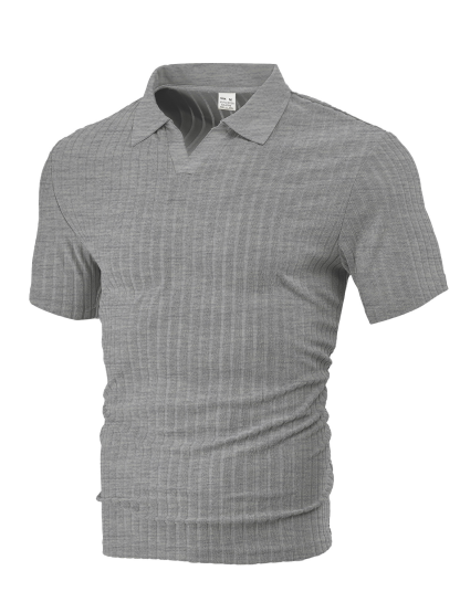 Men’s Premium Textured Stripe Short Sleeve Shirt