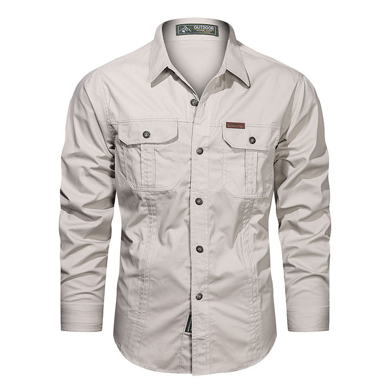 Men’s Casual Cotton Utility Shirt (Short Sleeve / Long Sleeve)