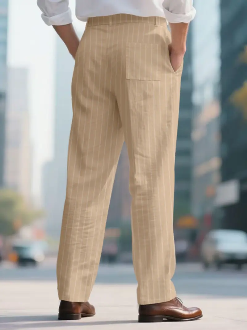 Men's Vintage Striped Loose Straight-Leg Pants
