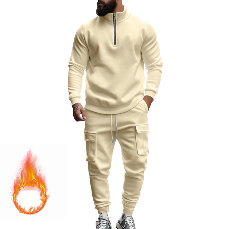 Men’s Fleece-Lined Work Pants Set – Warm & Casual