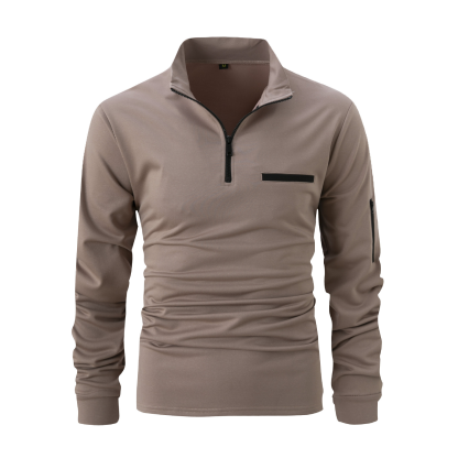 Men’s Athletic Polo Shirt with Arm Zipper