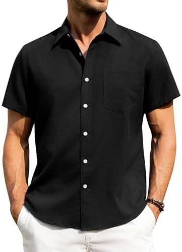 Men’s Vintage Cuban Collar Short Sleeve Shirt