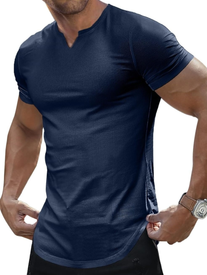 Men's Slim Fit V-Neck Short Sleeve T-Shirt｜Free Shipping on 3+ 🚚