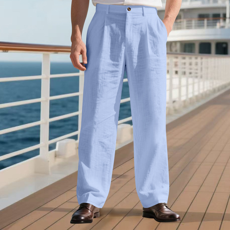 Men's Premium Linen Relaxed Straight-Leg Casual Pants
