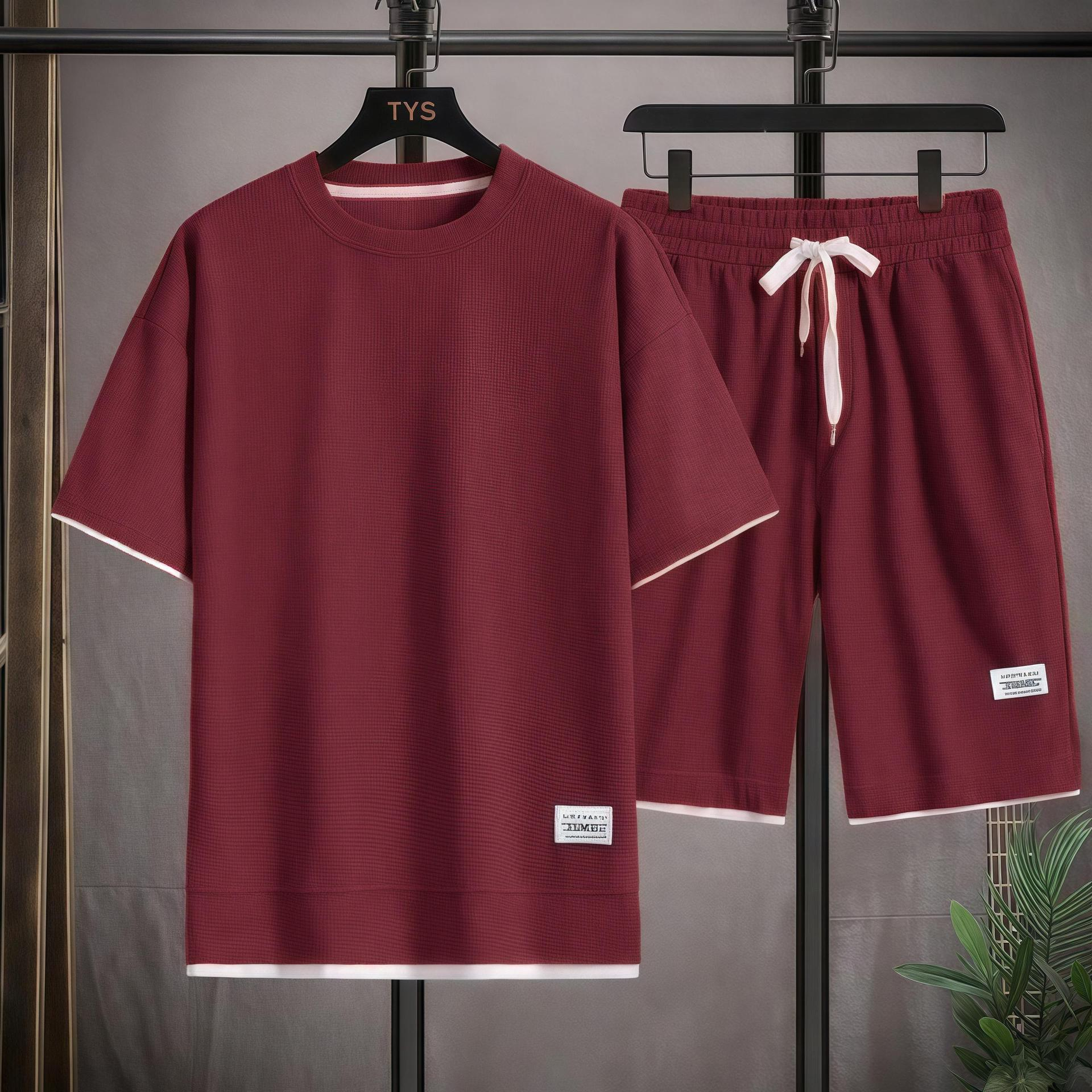 Men’s Waffle Knit Summer 2-Piece Set