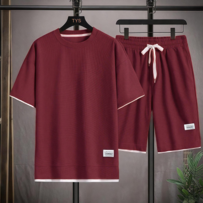 Men’s Waffle Knit Summer 2-Piece Set