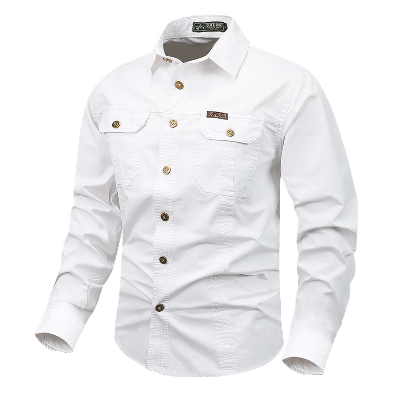 Men’s Casual Cotton Utility Shirt (Short Sleeve / Long Sleeve)