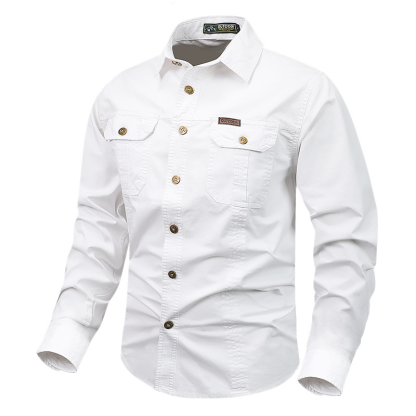 Men’s Casual Cotton Utility Shirt (Short Sleeve / Long Sleeve)