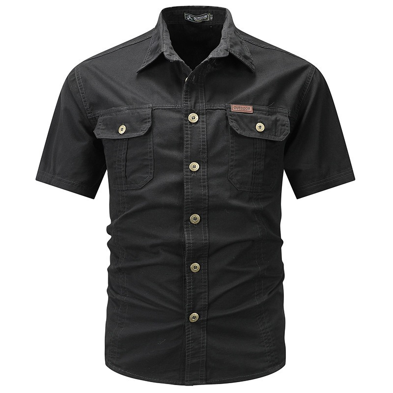 Men’s Casual Cotton Utility Shirt (Short Sleeve / Long Sleeve)