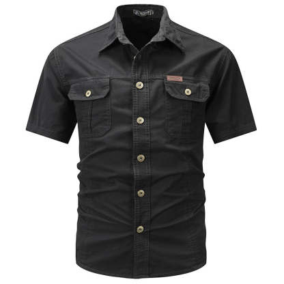 Men’s Casual Cotton Utility Shirt (Short Sleeve / Long Sleeve)