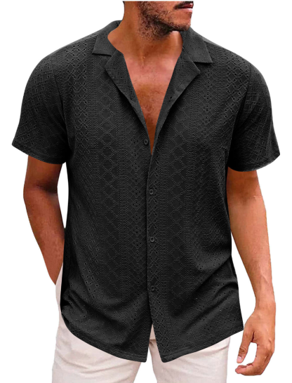 👔 Men’s Knit Button-Up Polo Shirt