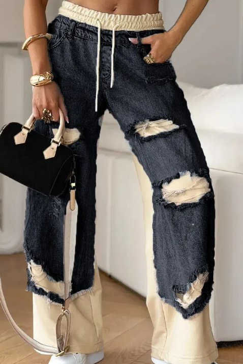 Trendy Street Patchwork Ripped Jeans for Women ✨