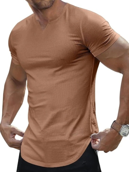Men's Slim Fit V-Neck Short Sleeve T-Shirt｜Free Shipping on 3+ 🚚