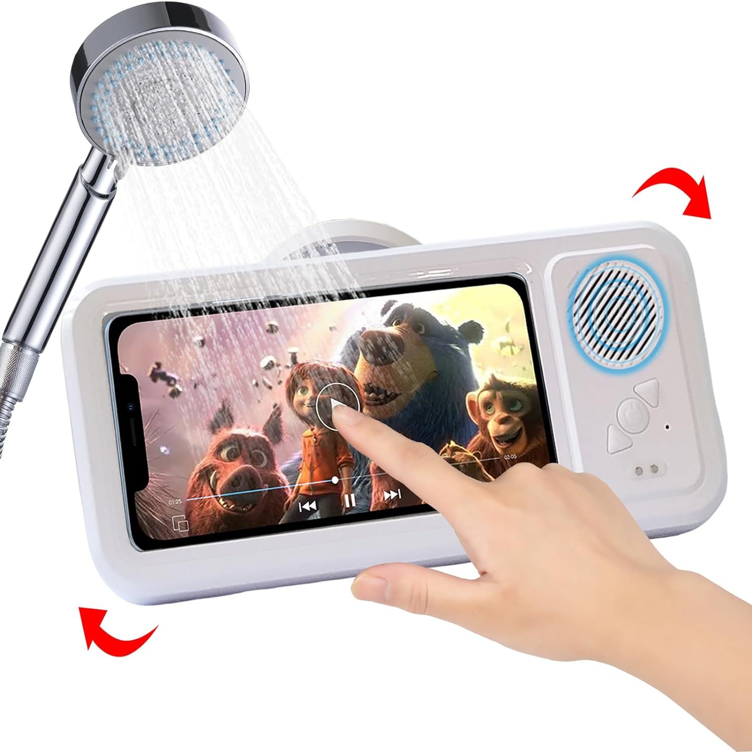 Bluetooth-enabled 360-degree waterproof bathroom phone case