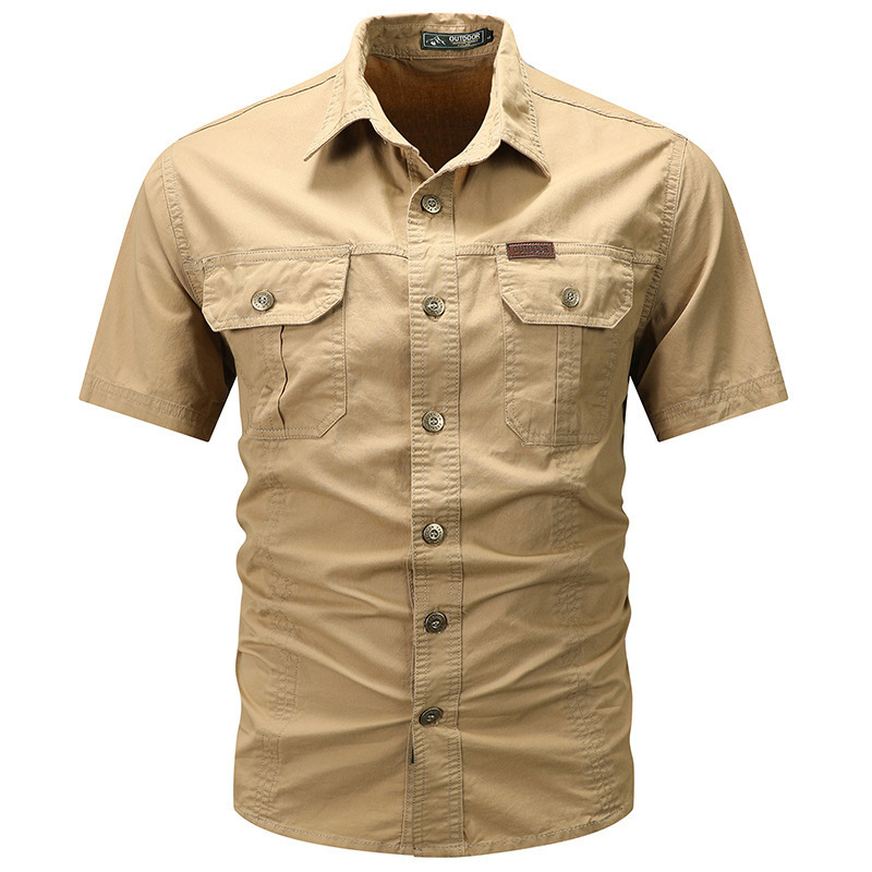 Men’s Casual Cotton Utility Shirt (Short Sleeve / Long Sleeve)