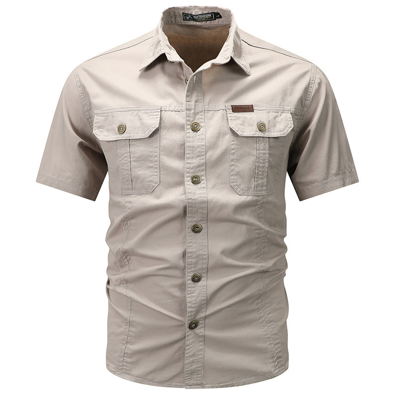 Men’s Casual Cotton Utility Shirt (Short Sleeve / Long Sleeve)
