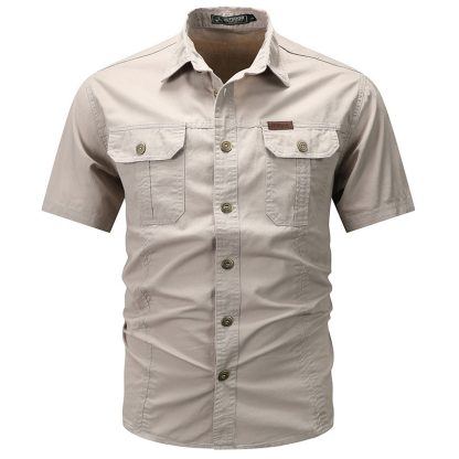 Men’s Casual Cotton Utility Shirt (Short Sleeve / Long Sleeve)