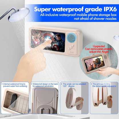 Bluetooth-enabled 360-degree waterproof bathroom phone case