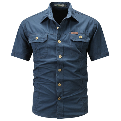 Men’s Casual Cotton Utility Shirt (Short Sleeve / Long Sleeve)