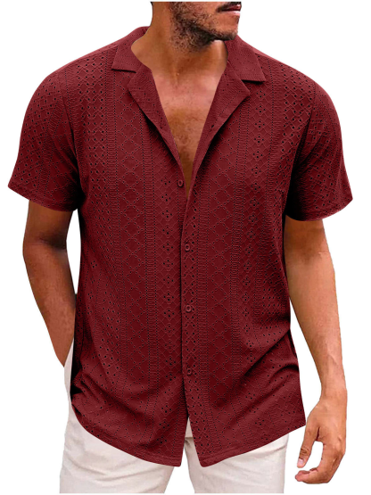 👔 Men’s Knit Button-Up Polo Shirt