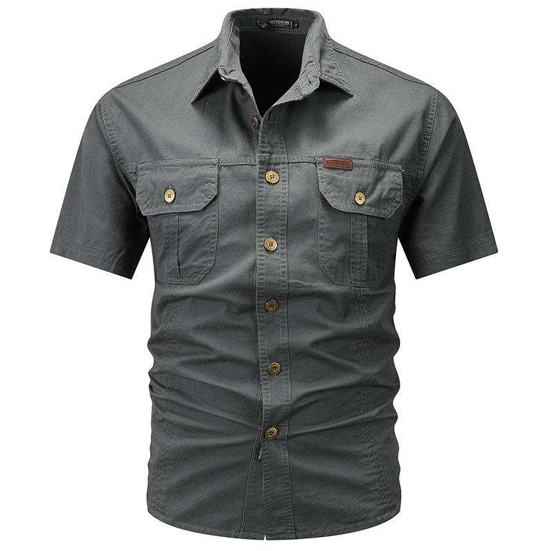 Men’s Casual Cotton Utility Shirt (Short Sleeve / Long Sleeve)