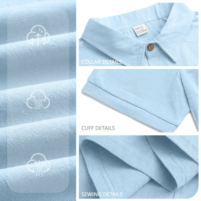 Men’s Premium Linen Casual Polo Shirt
