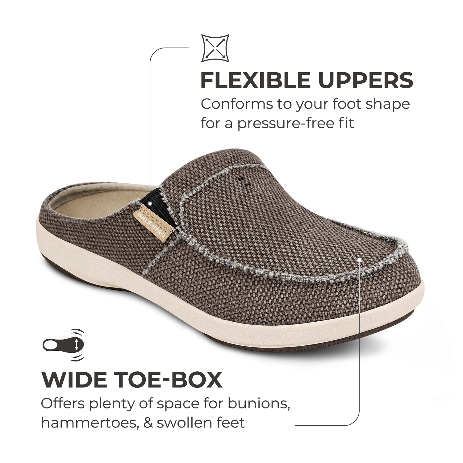 Men's Canvas Arch Support Slippers