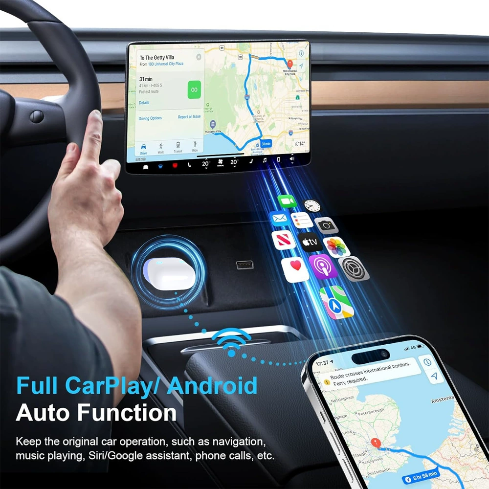 Mini 2 in 1 Wireless For Apple Carplay Android Auto Adapter