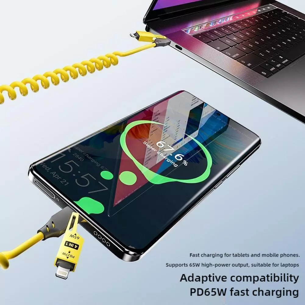 🔥New Year Promotion 50% OFF🔥4 in 1 Spring Fast Charging Cable
