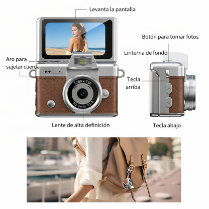 LK-027 Vintage 1080P Mini Action Camera with Flip Screen