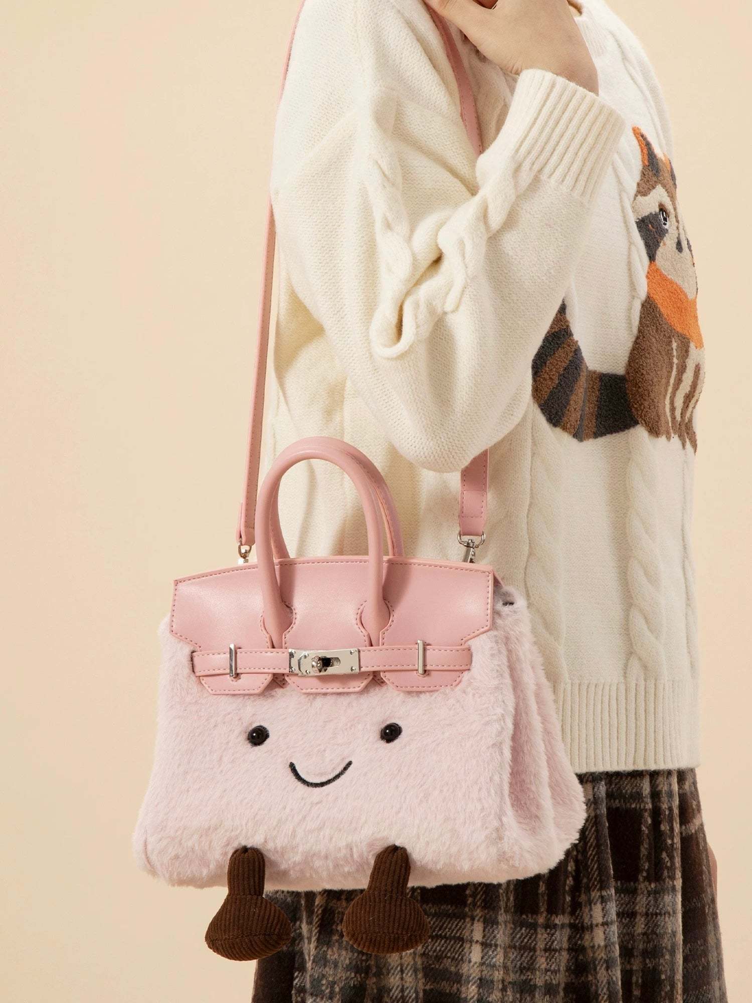 Jellycat Plush Fluffy Birkin Bag Handbags Shoulder Bag Top Handle Satchel Tote Work Bag