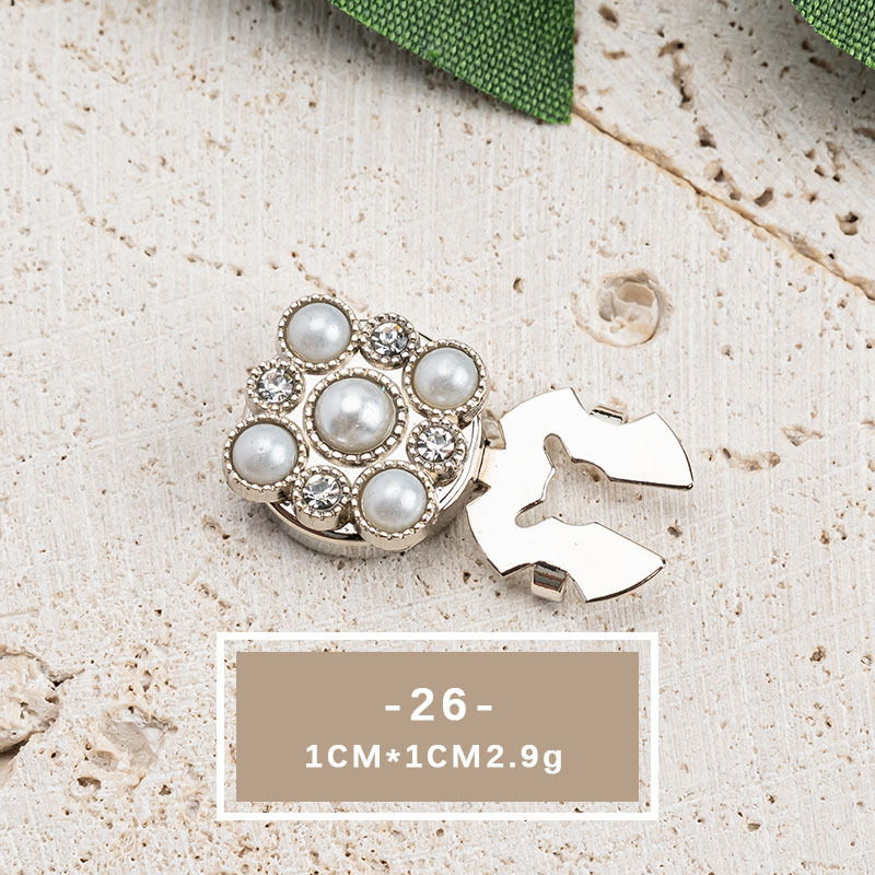 Elegant Crystal Pearl Shirt Button Accessories