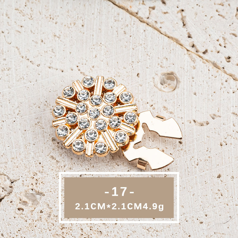 Elegant Crystal Pearl Shirt Button Accessories