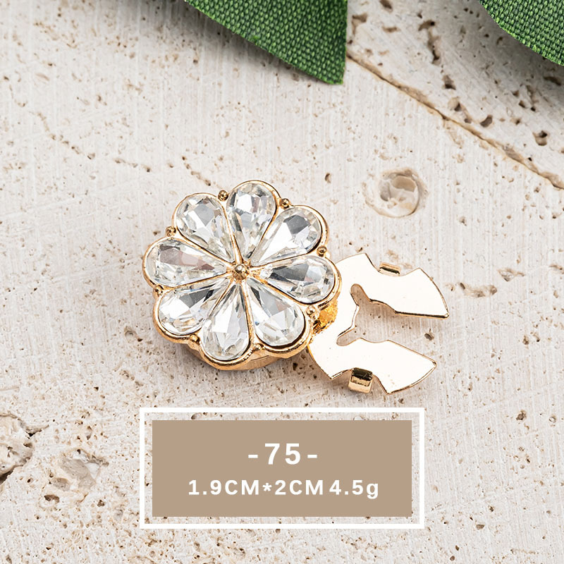 Elegant Crystal Pearl Shirt Button Accessories