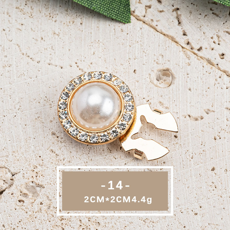 Elegant Crystal Pearl Shirt Button Accessories